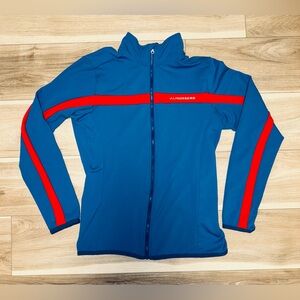 J Lindeberg | Golf | Full Zip Sweater | Women’s | Blue & Red | Patch | Large